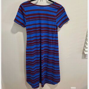LuLaRoe Carly Dress Blue Red Striped Extra Small XS